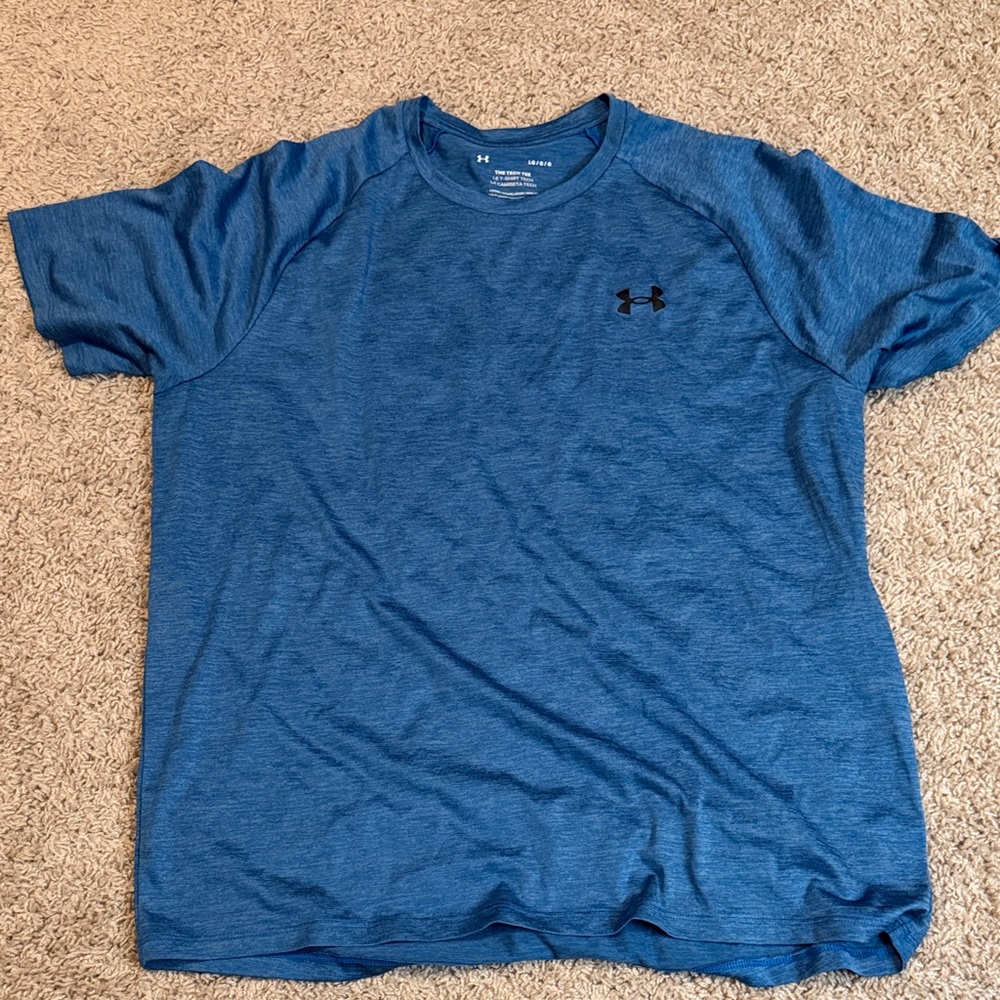 Under Armour Men's Heathered Blue Tee Large